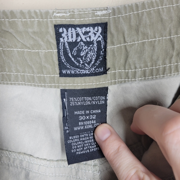 Kuhl Revolvr Hiking Pants 30x32 Outdoor Khaki Green Vintage Patina Dye Carpenter - Picture 4 of 9